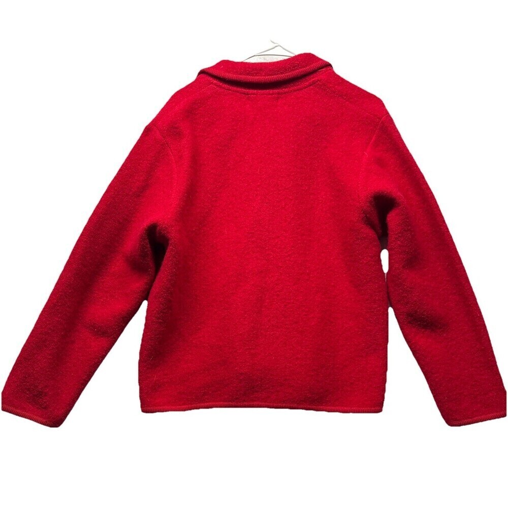 Vintage Eminent by Lisa 100% Boiled Wool Button Up Jacket Blazer Red Size Large - Picture 4 of 4
